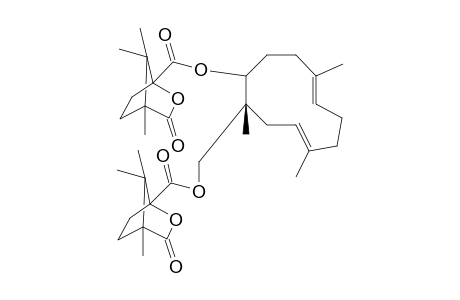 [(3'-Oxacamphanoyloxy)methyl] [3"-oxacamphanoyloxy] 3, 7,11-trimethylcycloundeca-2,6-diene-10,11-dicarboxylate