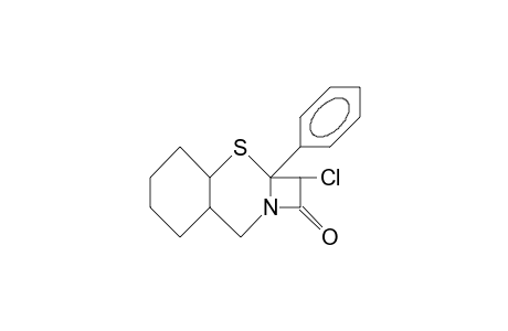 2-Chloro-2a-phenyl-2R,2ac, 3ac,4,5,6,7,7ac-octahydro-1H,8H-azeto(2,1-B)(1,3)benzthiazin-1-one