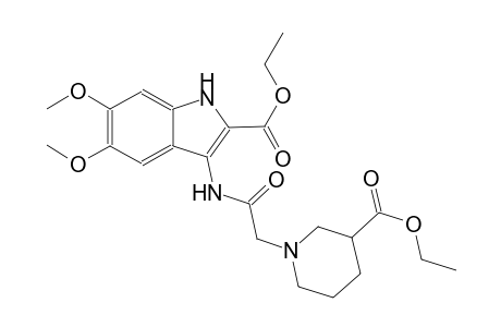 ethyl 3-({[3-(ethoxycarbonyl)-1-piperidinyl]acetyl}amino)-5,6-dimethoxy-1H-indole-2-carboxylate