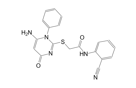 2-[(6-amino-4-oxo-1-phenyl-1,4-dihydro-2-pyrimidinyl)sulfanyl]-N-(2-cyanophenyl)acetamide