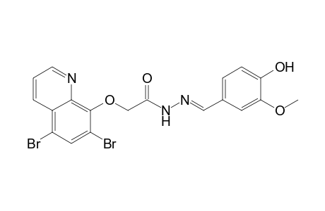 (E)-2-((5,7-dibromoquinolin-8-yl)oxy)-N'-(4-hydroxy-3-methoxybenzylidene)acetohydrazide