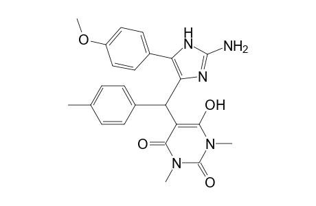 5-((2-Amino-5-(4-methoxyphenyl)-1H-imidazol-4-yl)(p-tolyl)methyl)-6-hydroxy-1,3-dimethylpyrimi-dine-2,4(1H,3H)-dione
