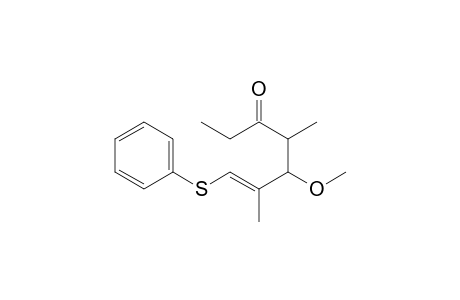 5-Methoxy-4,6-dimethyl-7-phenylthiohept-6-en-3-one