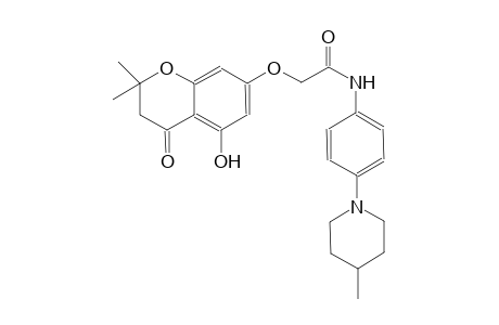 2-[(5-hydroxy-2,2-dimethyl-4-oxo-3,4-dihydro-2H-chromen-7-yl)oxy]-N-[4-(4-methyl-1-piperidinyl)phenyl]acetamide