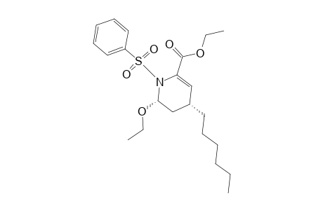 2-Pyridinecarboxylic acid, 6-ethoxy-4-hexyl-1,4,5,6-tetrahydro-1-(phenylsulfonyl)-, ethyl ester, cis-
