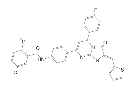7-{4'-[4"-(5"'-Chloro-2"'-methoxybenzoyl)amino]phenyl}-2-(thienylmethylene)-3-oxo-5-(p-fluorophenyl)-2,3-dihydro-5H-thiazolo[3,2-a]pyrimidine