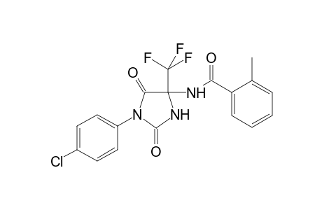 N-[1-(4-chlorophenyl)-2,5-bis(oxidanylidene)-4-(trifluoromethyl)imidazolidin-4-yl]-2-methyl-benzamide
