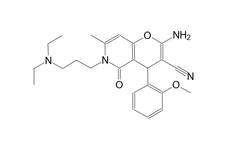 2-amino-6-[3-(diethylamino)propyl]-4-(2-methoxyphenyl)-7-methyl-5-oxo-5,6-dihydro-4H-pyrano[3,2-c]pyridine-3-carbonitrile