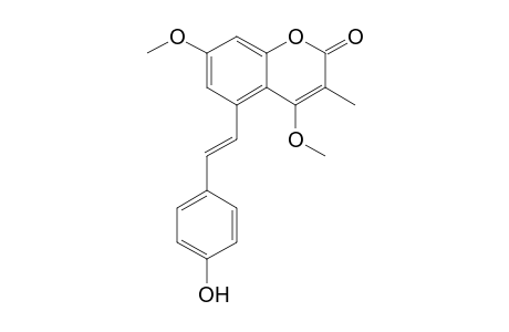 5-[(E)-2-(4-hydroxyphenyl)ethenyl]-4,7-dimethoxy-3-methyl-1-benzopyran-2-one