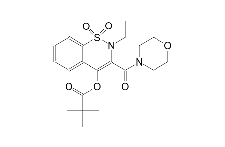 propanoic acid, 2,2-dimethyl-, 2-ethyl-3-(4-morpholinylcarbonyl)-1,1-dioxido-2H-1,2-benzothiazin-4-yl ester