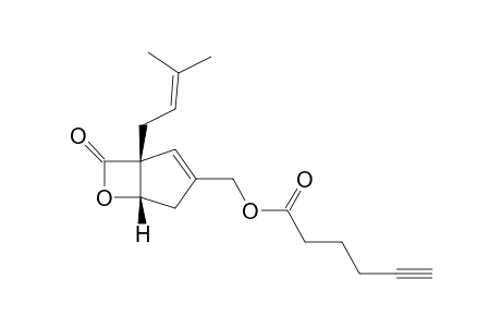 (1R*,5S*)-Hex-5-ynoic acid 1-(3-methyl-but-2-enyl)-7-oxo-6-oxabicyclo[ 3.2.0]hept-2-en-3-ylmethyl ester