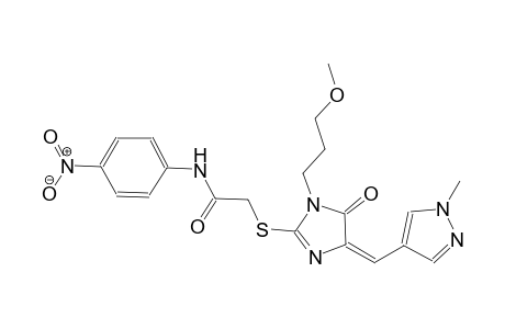 2-({(4E)-1-(3-methoxypropyl)-4-[(1-methyl-1H-pyrazol-4-yl)methylene]-5-oxo-4,5-dihydro-1H-imidazol-2-yl}sulfanyl)-N-(4-nitrophenyl)acetamide