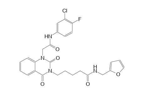 5-(1-[2-(3-chloro-4-fluoroanilino)-2-oxoethyl]-2,4-dioxo-1,4-dihydro-3(2H)-quinazolinyl)-N-(2-furylmethyl)pentanamide