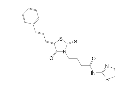N-(4,5-dihydro-1,3-thiazol-2-yl)-4-{(5Z)-4-oxo-5-[(2E)-3-phenyl-2-propenylidene]-2-thioxo-1,3-thiazolidin-3-yl}butanamide