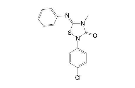 2-(4-CHLOROPHENYL)-4-METHYL-5-PHENYLIMINO-1,2,4-THIADIAZOLIDINE-3-ONE
