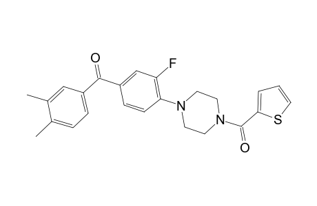 (3,4-dimethylphenyl)-[3-fluoranyl-4-(4-thiophen-2-ylcarbonylpiperazin-1-yl)phenyl]methanone