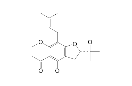 ACRONYCULATIN-B;1-[2'-HYDROXY-3',4'-(2'''-ISOPROPANOYLDIHYDROFURAN)-6'-METHOXY-5'-(3''-METHYLBUT-2''-ENYL)]-ACETOPHENONE