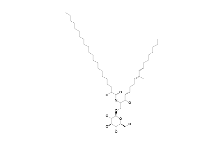 OPHIADIACEREBrOSIDE_C;(2S,3R,4E,8E,10E)-1-(BETA-D-GLUCOPYRANOSYLOXY)-3-HYDROXY-2-[((R)-2-HYDROXYDOCOSANOYL)-AMINO]-9-METHYL-4,8,10-OCTADECATRIENE