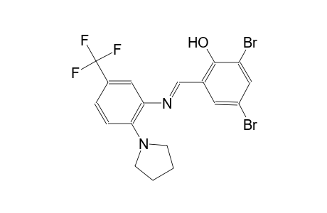 2,4-dibromo-6-((E)-{[2-(1-pyrrolidinyl)-5-(trifluoromethyl)phenyl]imino}methyl)phenol