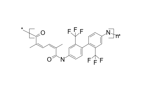 Polyamide on the basis of 2,2'-trifluoromethylbenzidine and 2,4-hexadiene-2,5-dicarboxylic acid