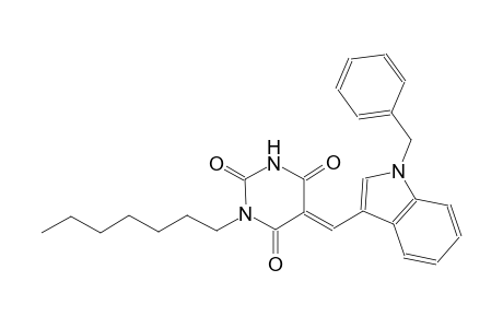 (5E)-5-[(1-benzyl-1H-indol-3-yl)methylene]-1-heptyl-2,4,6(1H,3H,5H)-pyrimidinetrione
