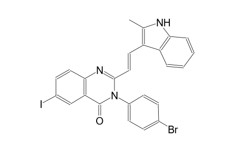 3-(4-bromophenyl)-6-iodo-2-[(E)-2-(2-methyl-1H-indol-3-yl)ethenyl]-4(3H)-quinazolinone