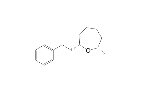 Oxepane, 2-methyl-7-(2-phenylethyl)-, cis-