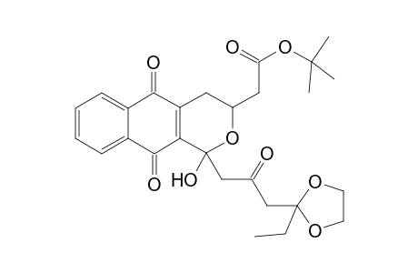 t-Butyl {1-(3'-[(2''-ethyl-1'',3''-dioxolan-2''-yl)-2'-oxopropyl]-1-hydroxy-5,10-dioxo-3,4,5,6-tetrahydronaphtho[2,3-c]pyran-3-yl}acetate