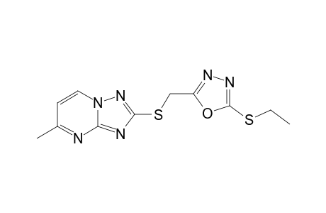 2-((5-(Ethylthio)-1,3,4-oxadiazol-2-yl)-methylthio)-5-dimethyl-1,2,4-triazolo-[1,5-a]pyrimidine
