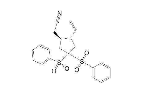 trans-2-Ethenyl-4,4-bis(phenylsulfonyl)cyclopentane-1-acetonitriel