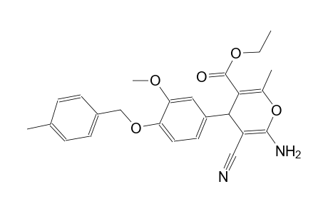 ethyl 6-amino-5-cyano-4-{3-methoxy-4-[(4-methylbenzyl)oxy]phenyl}-2-methyl-4H-pyran-3-carboxylate