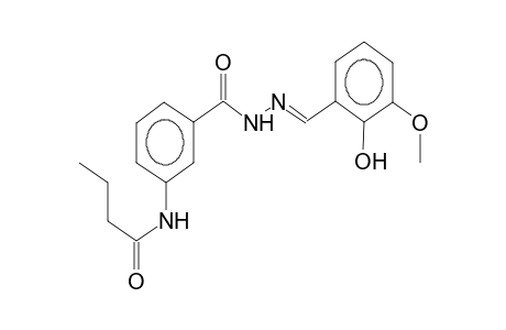 N2-(2-hydroxy-3-methoxybenzylidene)-3-butanoylamidobenzoic acid hydrazide