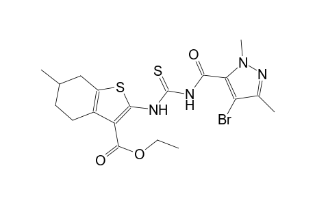 ethyl 2-[({[(4-bromo-1,3-dimethyl-1H-pyrazol-5-yl)carbonyl]amino}carbothioyl)amino]-6-methyl-4,5,6,7-tetrahydro-1-benzothiophene-3-carboxylate