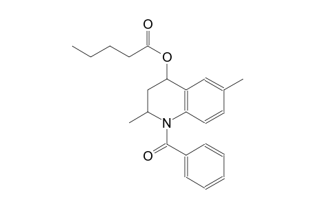 pentanoic acid, 1-benzoyl-1,2,3,4-tetrahydro-2,6-dimethyl-4-quinolinyl ester
