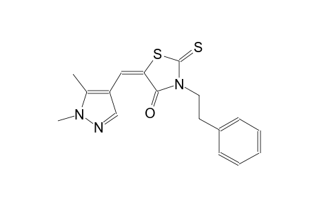 (5E)-5-[(1,5-dimethyl-1H-pyrazol-4-yl)methylene]-3-(2-phenylethyl)-2-thioxo-1,3-thiazolidin-4-one