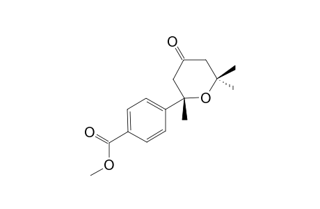 TETRAHYDRO-2-(4-CARBOMETHOXYPHENYL)-2,6,6-TRIMETHYL-4-H-PYRAN-4-ONE