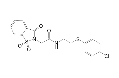 N-{2-[(4-chlorophenyl)sulfanyl]ethyl}-2-(1,1-dioxido-3-oxo-1,2-benzisothiazol-2(3H)-yl)acetamide