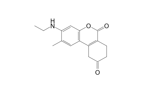 6H-dibenzo[b,d]pyran-6,9(8H)-dione, 3-(ethylamino)-7,10-dihydro-2-methyl-