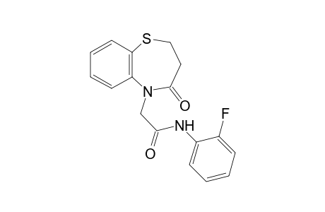 1,5-Benzothiazepine-5-acetamide, N-(2-fluorophenyl)-2,3,4,5-tetrahydro-4-oxo-