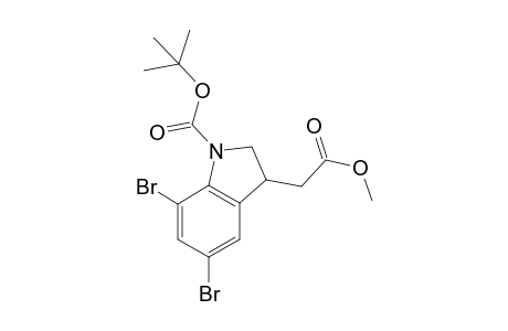 tert-Butyl 3-(2-methoxy-2-oxoethyl)-5,7-dibromoindoline-1-carboxylate