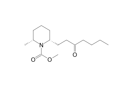 1-Piperidinecarboxylic acid, 2-methyl-6-(3-oxoheptyl)-, methyl ester, cis-(.+-.)-