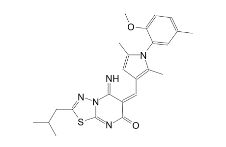 (6E)-5-imino-2-isobutyl-6-{[1-(2-methoxy-5-methylphenyl)-2,5-dimethyl-1H-pyrrol-3-yl]methylene}-5,6-dihydro-7H-[1,3,4]thiadiazolo[3,2-a]pyrimidin-7-one