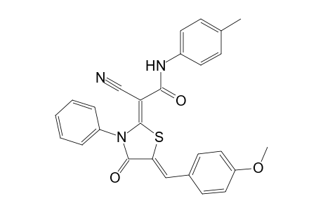 (2Z,5Z)-2-Cyano-2-[5-(4-methoxybenzylidene)-4-oxo-3-phenylthiazolidin-2-ylidene]-N-(4-methylphenyl)acetamide
