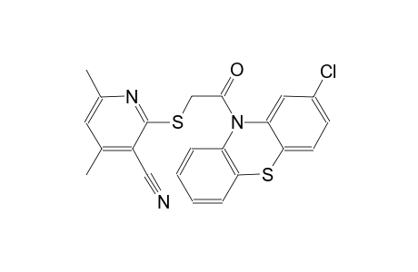 2-[2-(2-chloranylphenothiazin-10-yl)-2-oxidanylidene-ethyl]sulfanyl-4,6-dimethyl-pyridine-3-carbonitrile