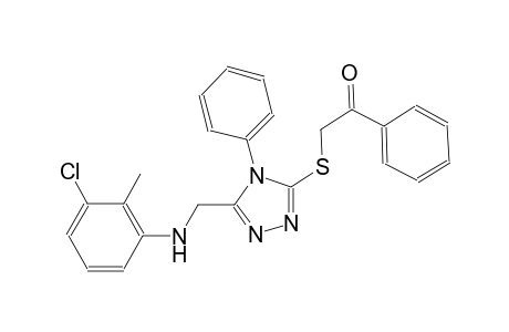 2-({5-[(3-chloro-2-methylanilino)methyl]-4-phenyl-4H-1,2,4-triazol-3-yl}sulfanyl)-1-phenylethanone