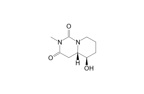 (6S*,7R*)-3-methyl-7-hydroxy-1,3-diazabicyclo[4.4.0]decane-2,4-dione