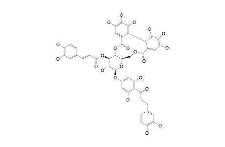 3-HYDROXYPHLORETIN-4'-O-[3''-O-CAFEOYL-4'',6''-O-(S)-HEXAHYDROXYDIPHENOYL]-BETA-D-GLUCOPYRANOSIDE