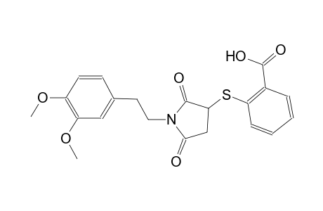 2-({1-[2-(3,4-dimethoxyphenyl)ethyl]-2,5-dioxo-3-pyrrolidinyl}sulfanyl)benzoic acid