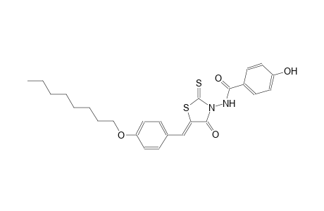 4-hydroxy-N-{(5Z)-5-[4-(octyloxy)benzylidene]-4-oxo-2-thioxo-1,3-thiazolidin-3-yl}benzamide