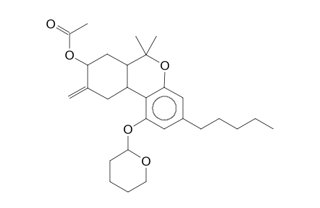 Acetic acid, 6,6-dimethyl-9-methylene-3-pentyl-1-(tetrahydropyran-2-yloxy)-6a,7,8,9,10,10a-hexahydro-6H-benzo[c]chromen-8-yl ester